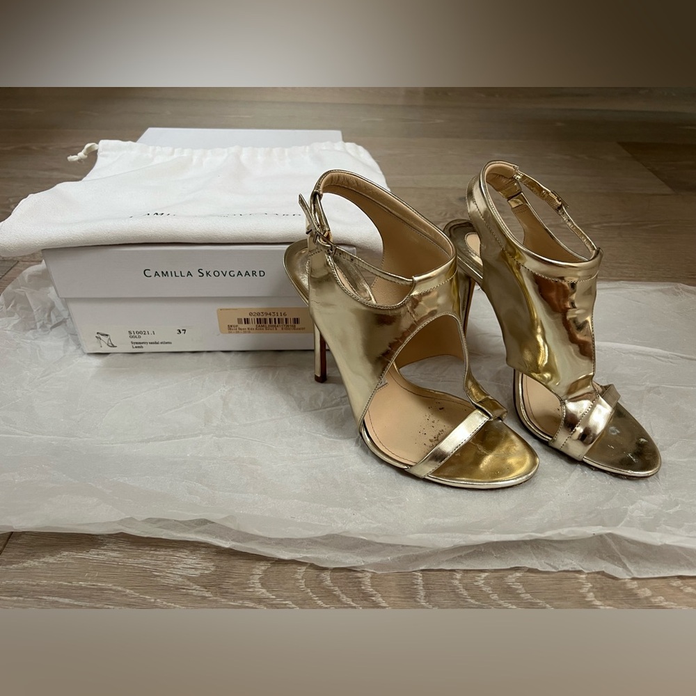 Camilla Skovgaard Gold Cutout Heels